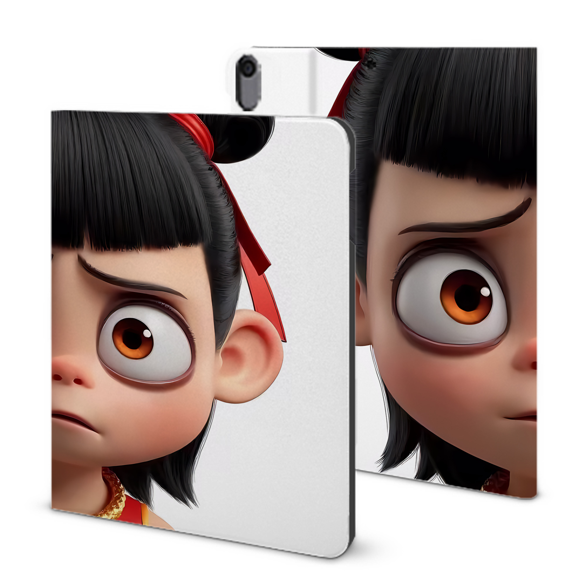 （画像用） Ne Zha 2 ナタ 魔童の大暴れ IPad ケース ブック型 PUレザー TPU 耐衝撃 軽量 薄型 ペン収納なし 全面保護 IPad 各モデル対応